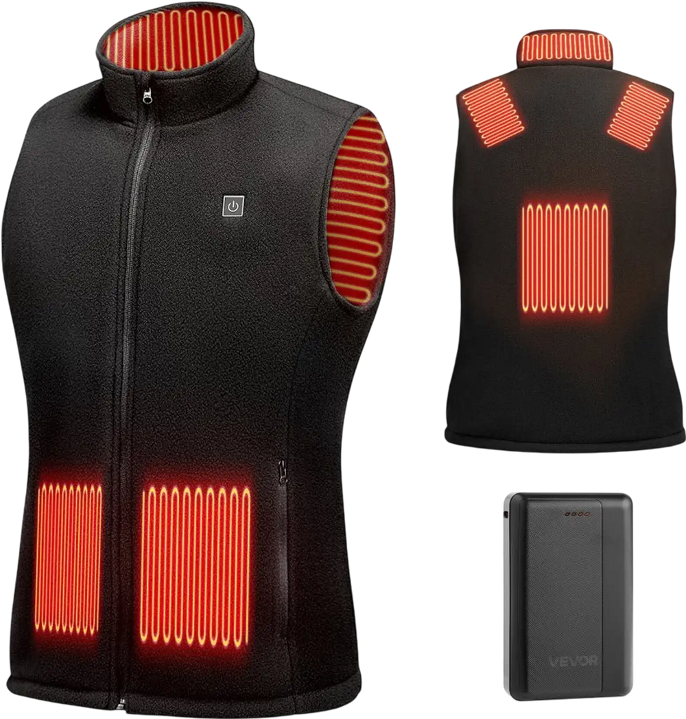 VEVOR Heated Vest, Women Electric Heating Vest with 16000 mAh Battery Pack, 6 Heating Zones Lightweight Rechargeable Winter-Vest with 3 Levels, for Outdoor Hiking Camping Fishing Skiing, Size M