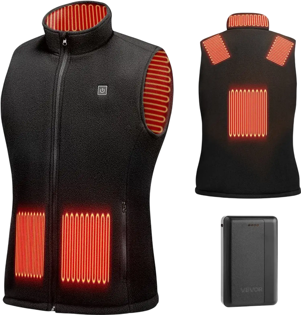 VEVOR Heated Vest, Women Electric Heating Vest with 16000 mAh Battery Pack, 6 Heating Zones Lightweight Rechargeable Winter-Vest with 3 Levels, for Outdoor Hiking Camping Fishing Skiing, Size S