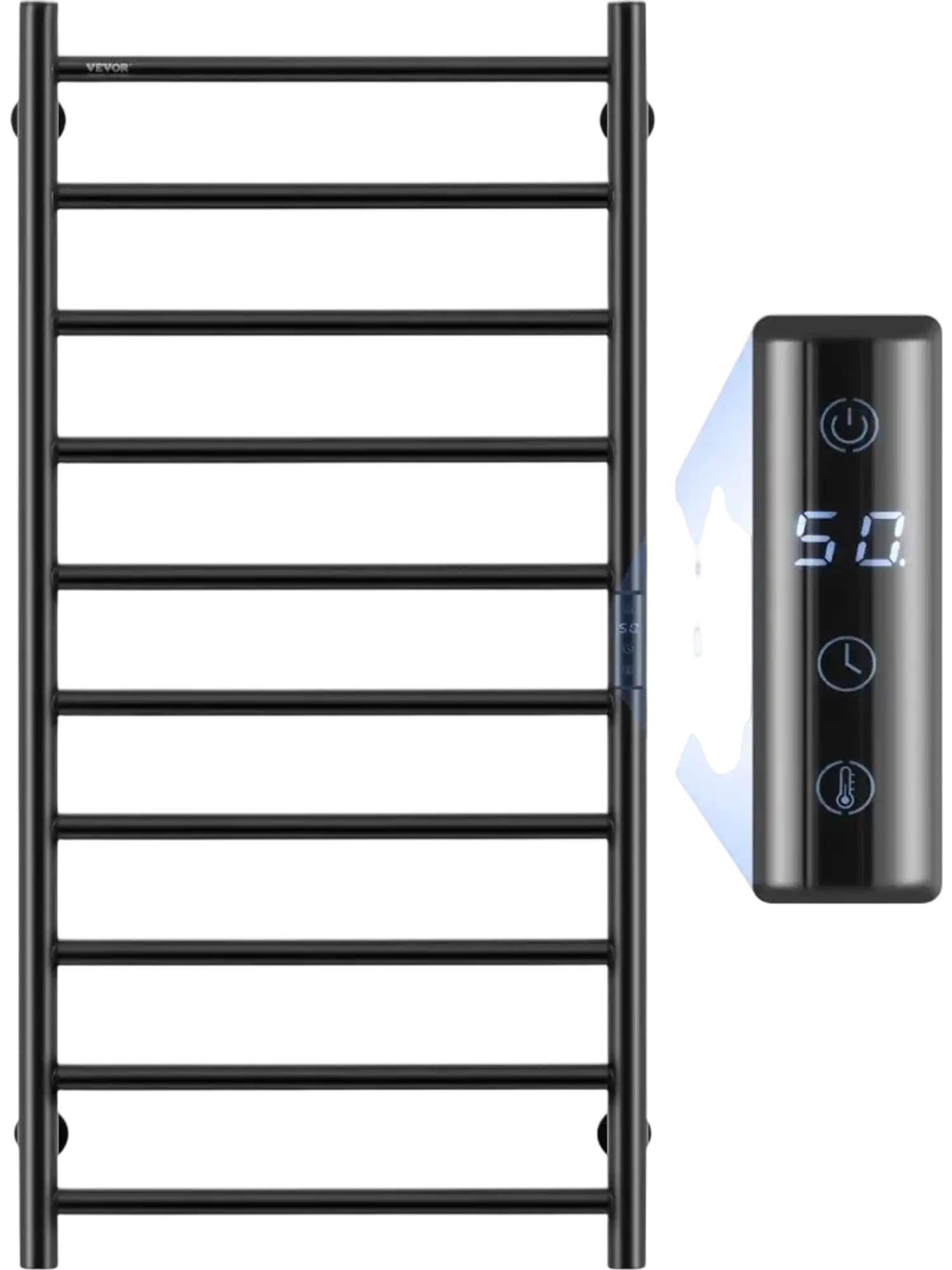 Vevor Towel Warmer Rack Wall Mounted Heated Bathroom Black 10-Bar New