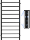 VEVOR 10 Bars Towel Warmer Rack, 120V Wall Mounted Heated Towel Rack for Bathroom, IPX5 Waterpoof Towel Heater Rack with Timer & LED Display Screen, 5 Levels Adjustable Temperature Towel Heater, Black