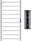 VEVOR 10 Bars Towel Warmer Rack, Wall Mounted Heated Towel Rack for Bathroom, IPX5 Waterpoof Towel Heater Rack with Timer & LED Display Screen, 5 Levels Adjustable Temperature Towel Heater, Silver