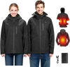 VEVOR Heated Jacket for Women with 7.4V Battery, Soft Shell Electric Heating Coat, Windproof Waterproof Lightweight Outerwear with 5 Heating Zones & 3 Heat Settings, Machine Washable, L Size