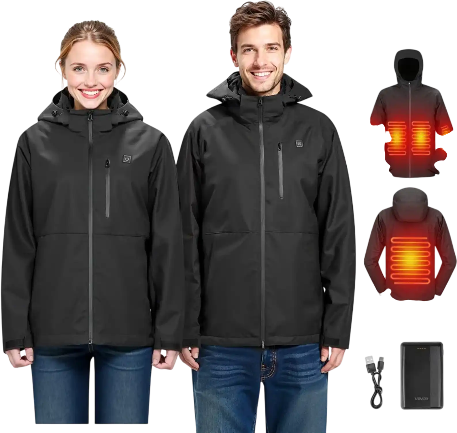 Vevor Heated Jacket Women's Soft Shell Electric Heating Coat XL New