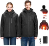 VEVOR Heated Jacket for Men with 7.4V Battery, Soft Shell Electric Heating Coat, Windproof Waterproof Lightweight Outerwear with 5 Heating Zones & 3 Heat Settings, Machine Washable,XL Size