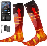 VEVOR Heated Socks, Small Size, 5000mAh Battery Rechargeable Heating Socks with 4 Heating Levels, Electric Heated Sock with APP Control for Men Women, Foot Warmer for Hunting Riding Camping Hiking