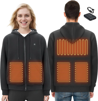 Vevor Heated Hoodie Zip-Up Unisex XL Black New