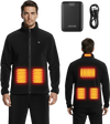 VEVOR Heated Fleece Jacket for Men, Heated Sweatshirt with 7.4V 16000mAh Rechargeable Power Bank Pack, 6 Heating Zones, 3 Temp Levels, 3h/6h/10h Warmth, for Winter Outdoor Camping, Black, M Size