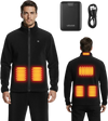 VEVOR Heated Fleece Jacket for Men, Heated Sweatshirt with 7.4V 16000mAh Rechargeable Power Bank Pack, 6 Heating Zones, 3 Temp Levels, 3h/6h/10h Warmth, for Winter Outdoor Camping, Black, XXXL Size