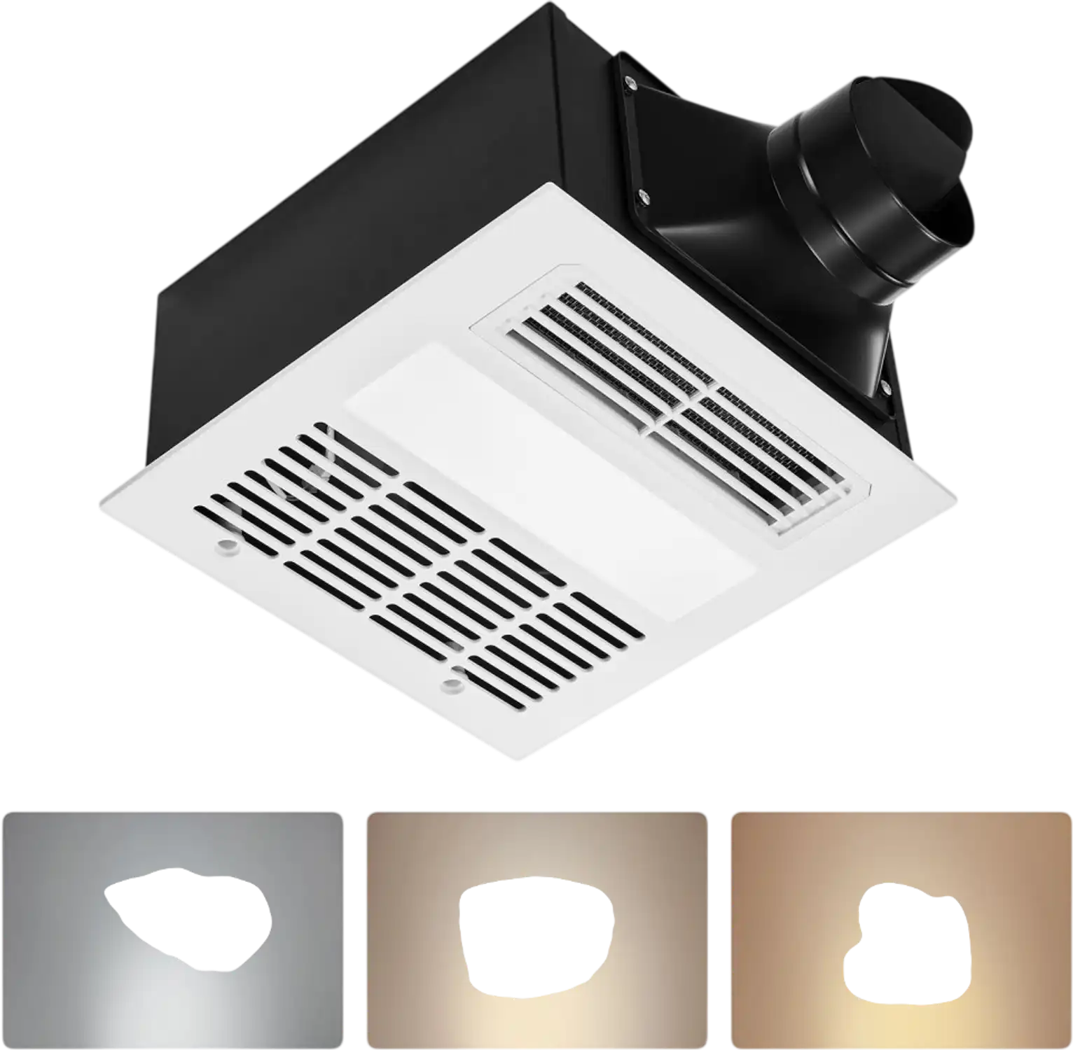 Vevor Bathroom Exhaust Fan with Light and Heater 80-90-110 CFM 1500W White New