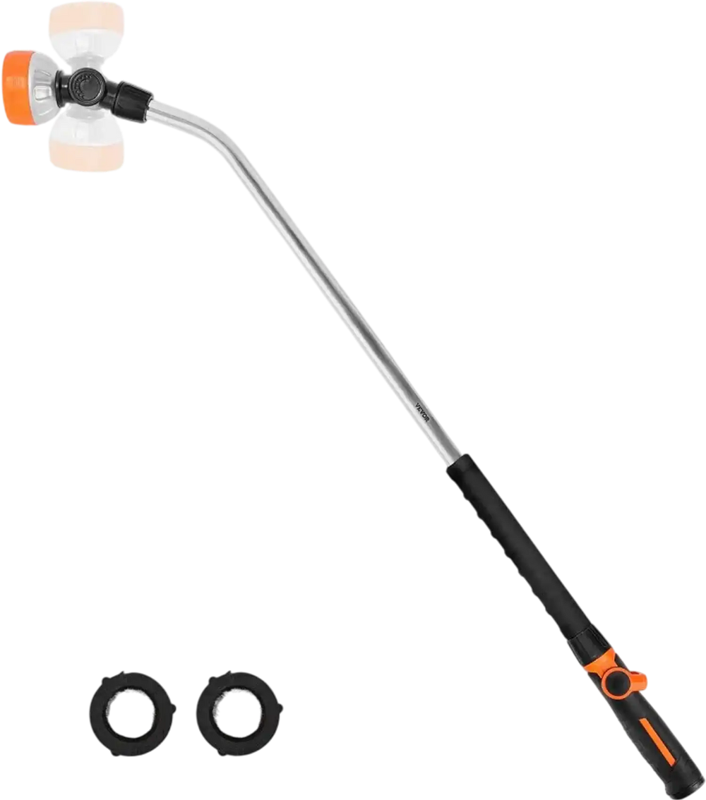 VEVOR Watering Wand, 36-Inch Extra Long Heavy Duty Garden Hose Wand with 8 Spray Patterns & 180° Swivel Head, Long Hose Nozzle Sprayer with on/off Thumb Control, Ideal for Hanging Baskets, Shrubs, Lawn