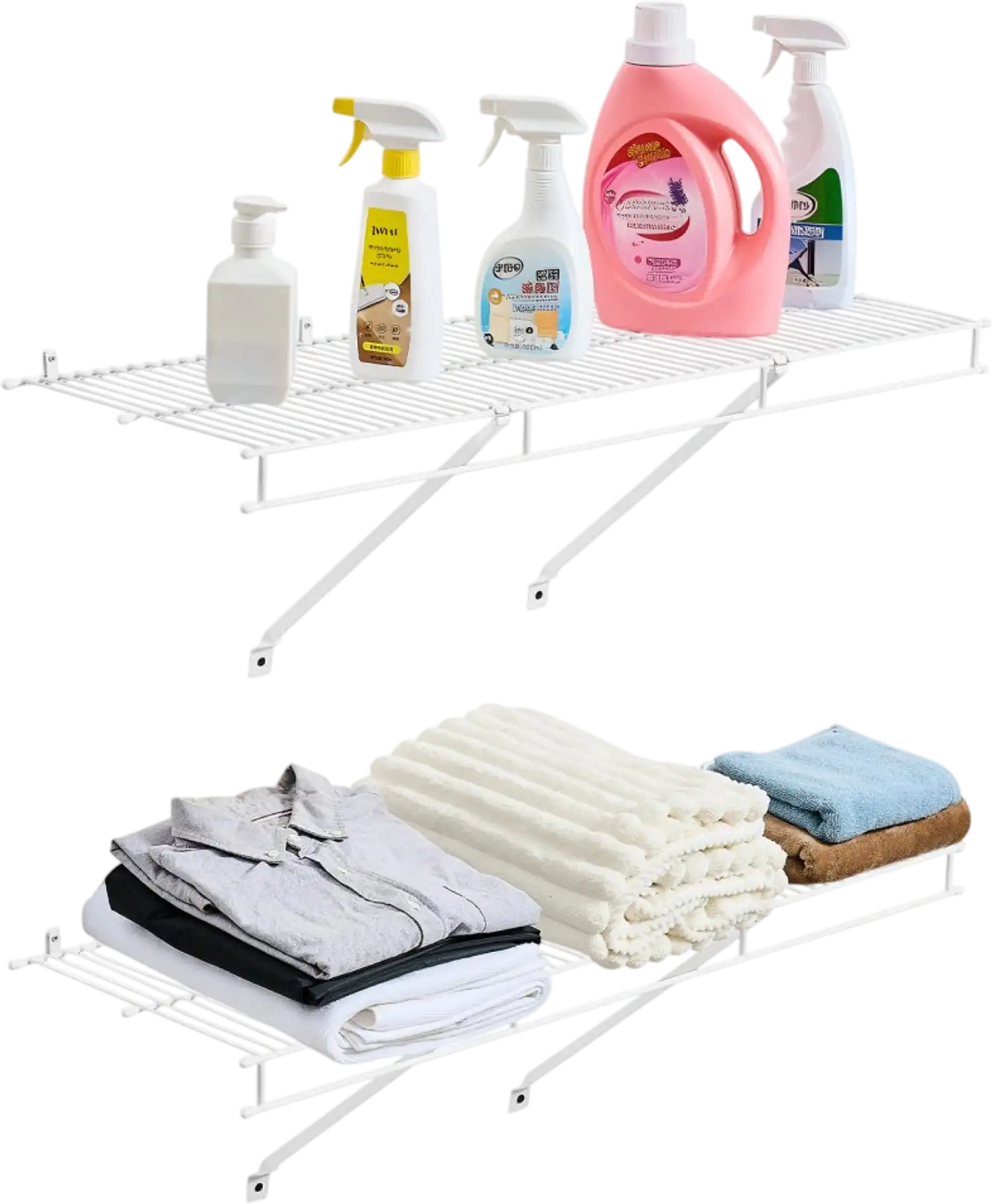Vevor Wire Shelf Kit 3' Set of 2 Wall Mounted Storage Shelves New