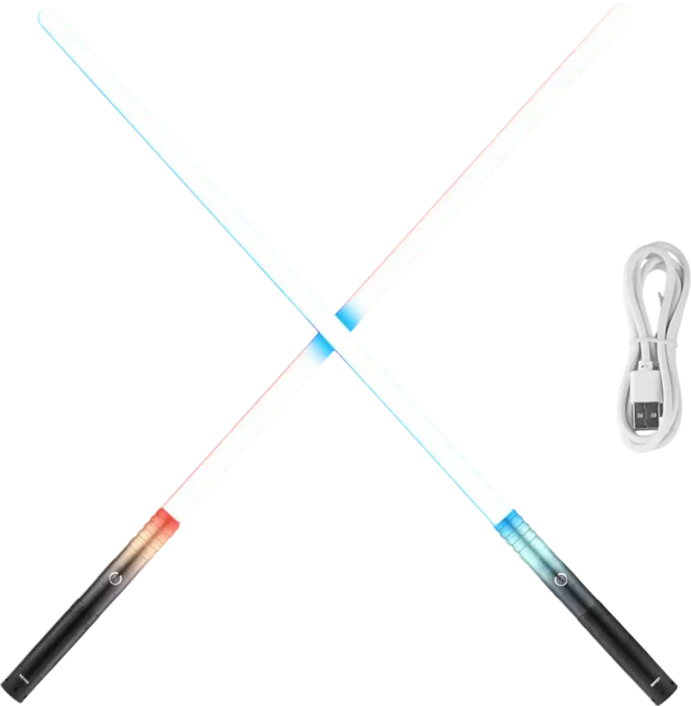 VEVOR Light Sword, 2 Pack Light up Sword with 12 RGB Colors, 4 Sound Modes and Realistic Handle, Rechargeable Sword Toy for Adults and Kids, Christmas Day, Halloween Cosplay, Birthday