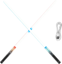 VEVOR Light Sword, 2 Pack Light up Sword with 12 RGB Colors, 4 Sound Modes and Realistic Handle, Rechargeable Sword Toy for Adults and Kids, Christmas Day, Halloween Cosplay, Birthday