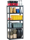 VEVOR Storage Shelves, 2000 lbs, 5 Tier Garage Storage Shelving, 16" D x 32" W x 72" H Adjustable Metal Shelves for Garage Shelves Utility Rack Shelf, Ideal for Kitchen, Warehouse, Basement, Black