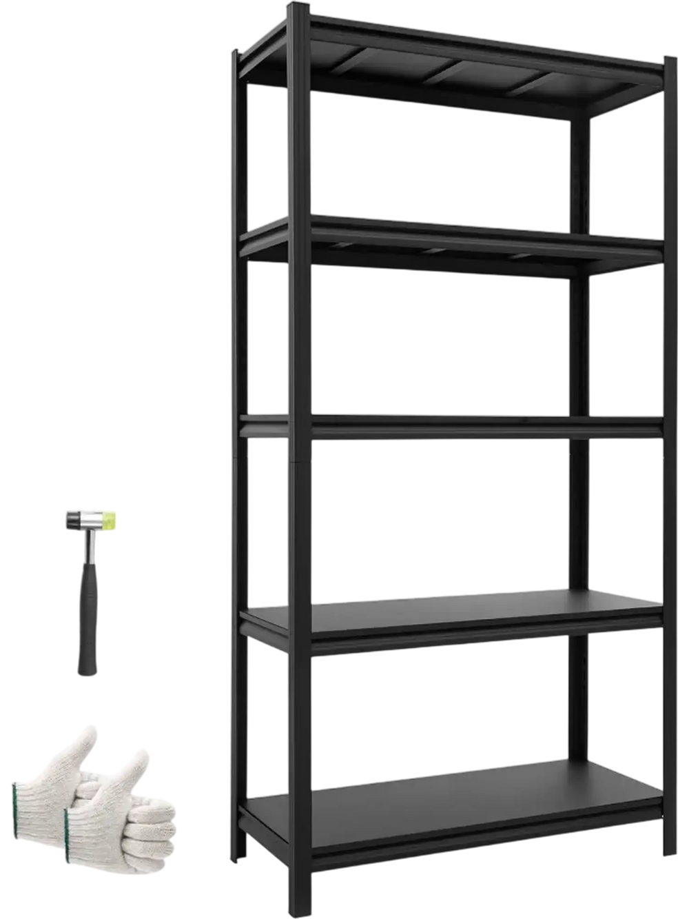 VEVOR Storage Shelves, 5-Tier Adjustable, 3000 lbs Capacity, Heavy Duty Garage Storage Shelving Unit, Metal Utility Rack Shelf, for Garage Warehouse Basement Kitchen, 36.42" W x 16.42" D x 71.38" H