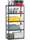 VEVOR Storage Shelves, 2000 lbs, 5 Tier Garage Storage Shelving, 18" D x 36" W x 72" H Adjustable Metal Shelves for Garage Shelves Utility Rack Shelf, Ideal for Kitchen, Warehouse, Basement, Black