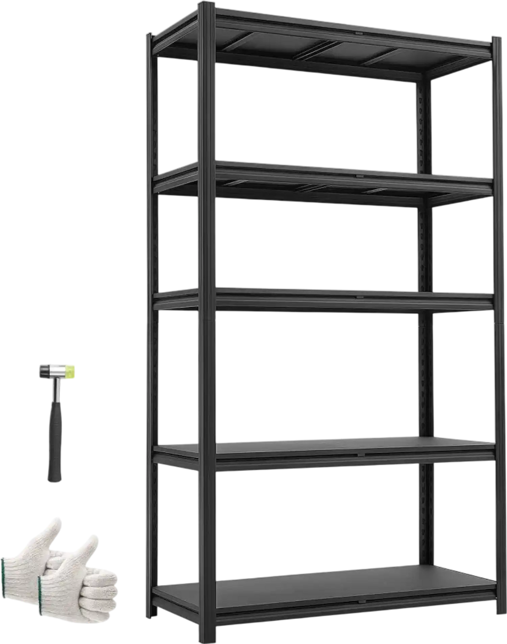VEVOR Storage Shelves, 5-Tier Adjustable, 3000 lbs Capacity, Heavy Duty Garage Storage Shelving Unit, Metal Utility Rack Shelf, for Garage Warehouse Basement Kitchen, 40.55" W x 18.31" D x 71.38" H