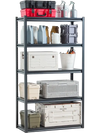 VEVOR Storage Shelves, 2000 lbs, 5 Tier Garage Storage Shelving, 18" D x 40" W x 72" H Adjustable Metal Shelves for Garage Shelves Utility Rack Shelf, Ideal for Kitchen, Warehouse, Basement, Black