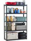VEVOR Storage Shelves, 3000 lbs, 5 Tier Garage Storage Shelving, 18" D x 48" W x 78" H Adjustable Metal Shelves for Garage Shelves Utility Rack Shelf, Ideal for Kitchen, Warehouse, Basement, Black