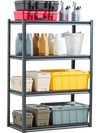 VEVOR Storage Shelves, 2400 lbs, 4 Tier Garage Storage Shelving, 20" D x 40" W x 57" H Adjustable Metal Shelves for Garage Shelves Utility Rack Shelf, Ideal for Kitchen, Warehouse, Basement, Black
