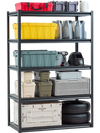 VEVOR Storage Shelves, 3000 lbs, 5 Tier Garage Storage Shelving, 24" D x 48" W x 72" H Adjustable Metal Shelves for Garage Shelves Utility Rack Shelf, Ideal for Kitchen, Warehouse, Basement, Black