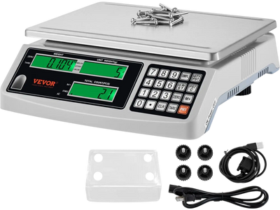 Vevor Counting Scale 66.13 lbs Digital Industrial Parts and Coin Scale with RS232 and 3 Screens New
