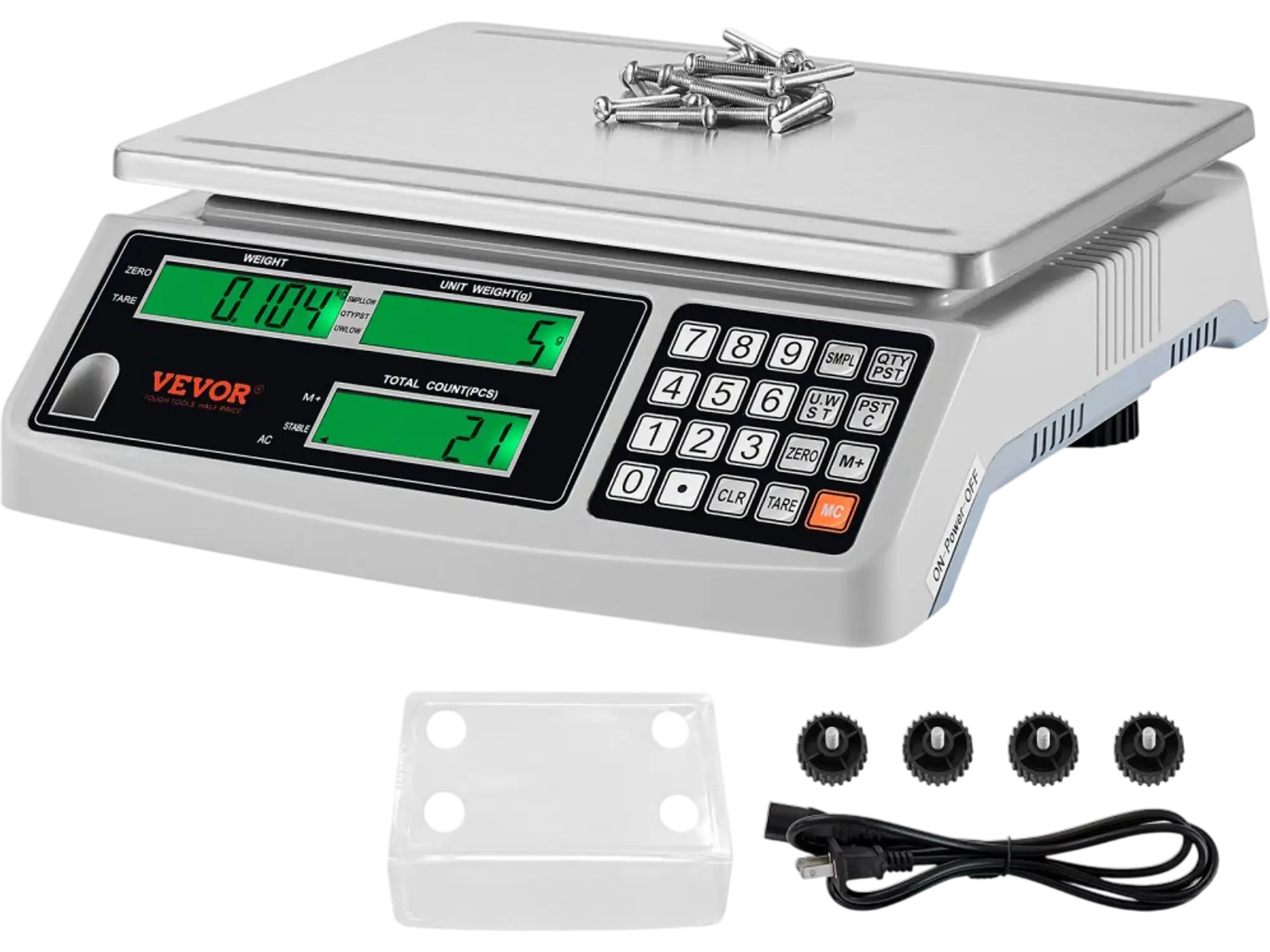Vevor Counting Scale 66 lbs Digital Parts and Coin Scale with 3 LCD Screens New