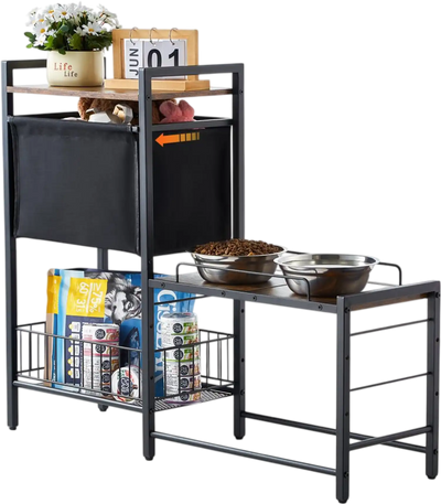 Vevor Pet Feeding Station with Storage Raised Dog Bowl Stand New