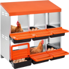 VEVOR Chicken Nest Box, 6-Compartment, 30 to 45 in Stable & Corrosion-Resistant Metal Nesting Boxes with Inclined Nesting Boxes, Bottom Holes & Resting Platform, Fit for Different Chicken Breeds