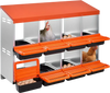 VEVOR 2 Tiers Chicken Nesting Boxes, 8 Compartments, Metal Egg Laying Boxes with Protective Collection Lids, Roll Out Nesting Box, Easy to Assemble, Ideal for Hens, Ducks, Chickens, and Other Poultry