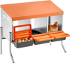 VEVOR Chicken Nesting Boxes, 3 Compartments, with Support Legs, Easy Egg Collection, Galvanized Steel and High-Strength Plastic, Roll Away Nesting Boxes for Chickens and Hens Laying Eggs, Orange