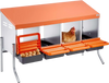 VEVOR Chicken Nesting Boxes, 4 Compartments, with Support Legs, Easy Egg Collection, Galvanized Steel and High-Strength Plastic, Roll Away Nesting Boxes for Chickens and Hens Laying Eggs, Orange