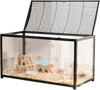 VEVOR Hamster Cage, 360° Viewing Transparent Hamster Habitats, Small Animal Cage, 37.8 x 18.5 x 21.7 in, Ventilated Pet Mouse Cages with Front Door, Portable Hamster House for Rats, Guinea Pigs
