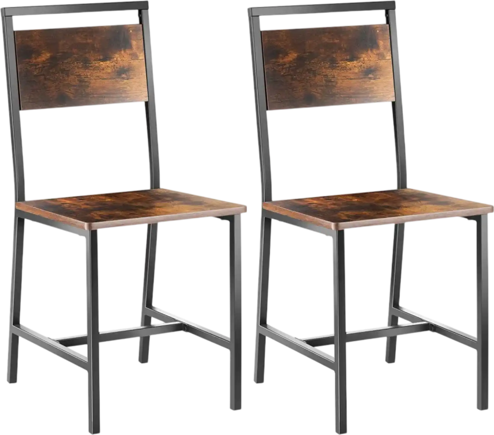 Vevor Dining Chairs Set of 2 Wooden Table Chairs with Metal Frame and Backrest New