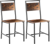 VEVOR Dining Chairs Set of 2, Wooden Table Chairs with Metal Frame and Backrest, Easy to Assemble Leather Side Chair, Modern Farmhouse Walnut Chair for Kitchen Living Room, Rustic Brown and Black
