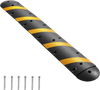 VEVOR 6FT Rubber Speed Bump, 2 Channel, Heavy Duty Traffic Speed Hump, 22000 lbs/axle Load Capacity, 72 in Cable Protector Ramp with Expansion Screws, for Asphalt Concrete Gravel Driveway Road, 1 Pack