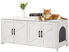 VEVOR Cat Litter Box Enclosure for 2 Cats, Litter Box Furniture Hidden with Double Rooms, Wooden Cat Box Cabinet Fit Most of Litter Box, 47.2"L x 18.5"W x 19.7"H, White