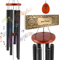 VEVOR Wind Chimes for Outside, 41 in, Deep Tone Wind Chimes with 6 Tubes, Unique Large Memorial Wind Chimes for Anniversary, Amazing Outdoor Decor for Your Patio, Porch, Garden and Backyard, Black