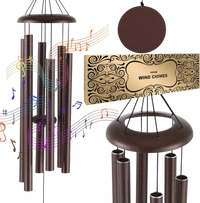 VEVOR Wind Chimes for Outside, 45 in, Deep Tone Wind Chimes with 6 Tubes, Unique Large Memorial Wind Chimes for Anniversary, Amazing Outdoor Decor for Your Patio, Porch, Garden and Backyard, Bronze