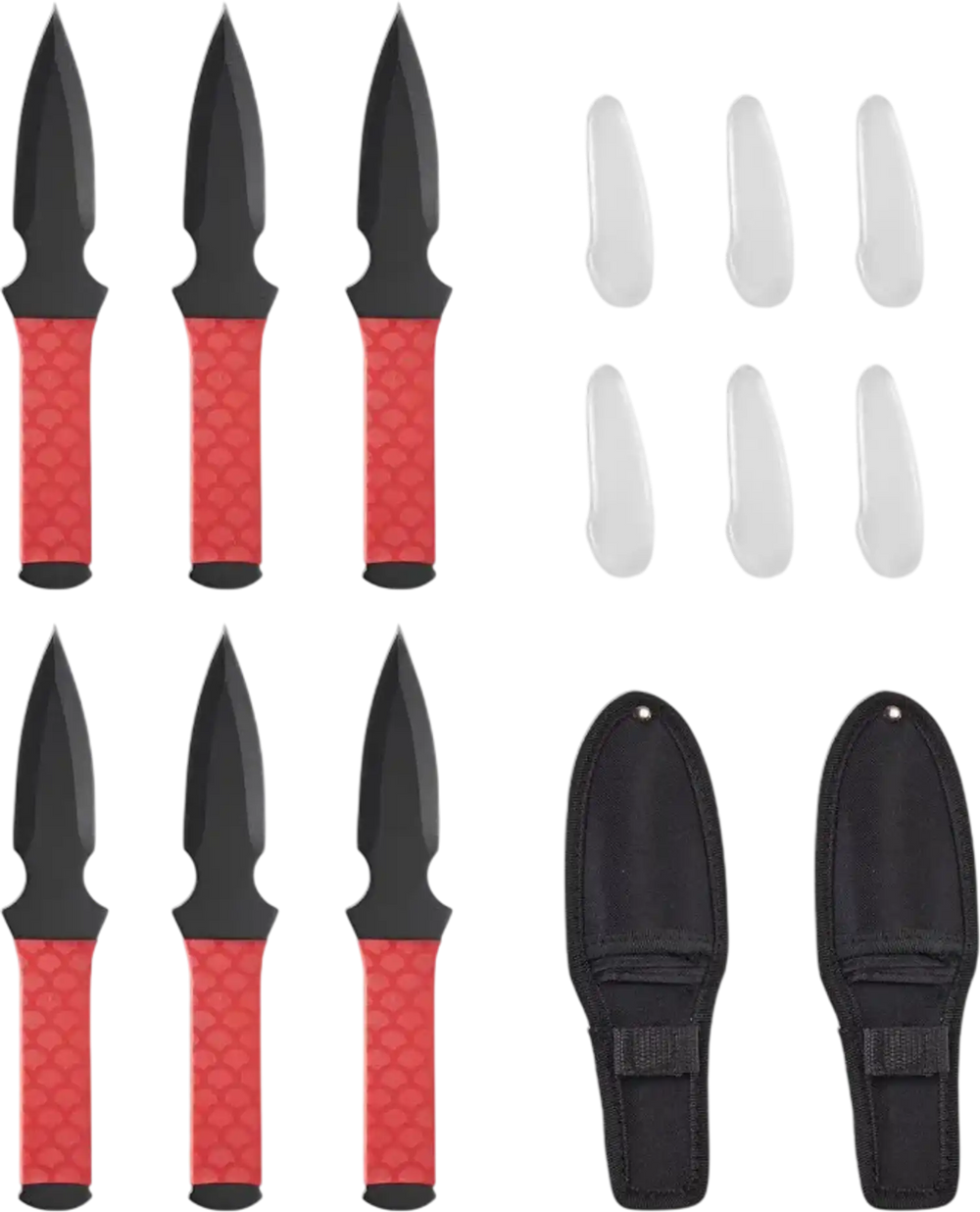 VEVOR Throwing Knives Set, 6 Pack, 8.9 inch Stainless Steel Well-balanced Knives with Protective Black Nylon Sheath, Ideal Companion for Throwing Products Axes, Sturdy for Recreation and Competition