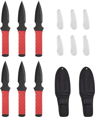 VEVOR Throwing Knives Set, 6 Pack, 8.9 inch Stainless Steel Well-balanced Knives with Protective Black Nylon Sheath, Ideal Companion for Throwing Products Axes, Sturdy for Recreation and Competition