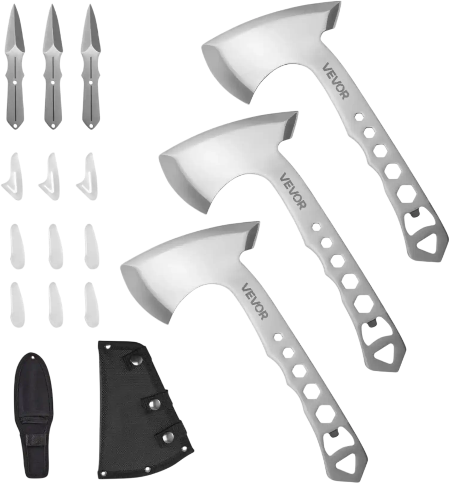 Vevor Throwing Axe and Knife Set 3 Hatchets and 3 Knives with Sheaths New