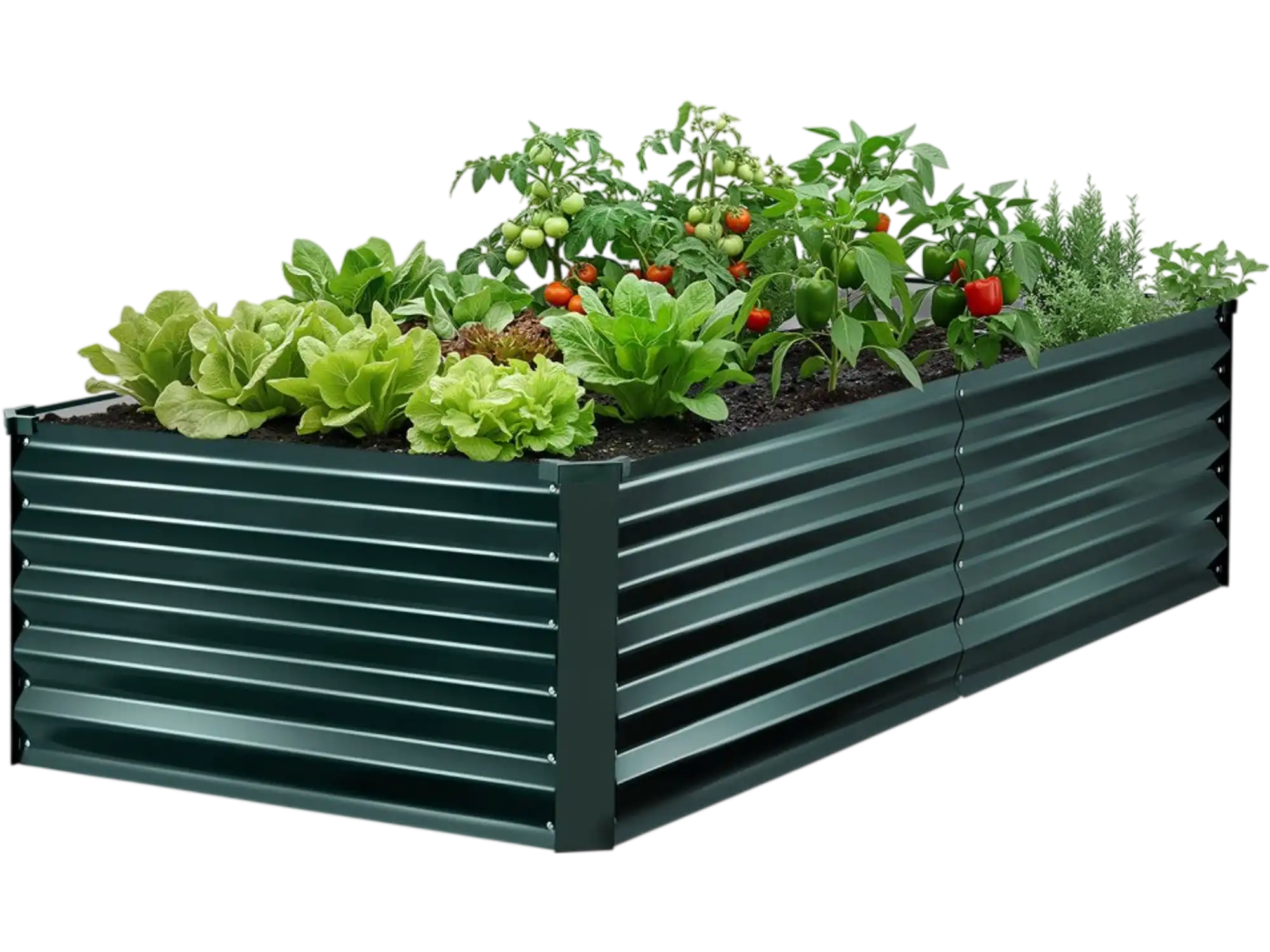 Vevor Raised Garden Bed 6.67 x 3.35 x 1.51' Dark Green Metal Planter Box New