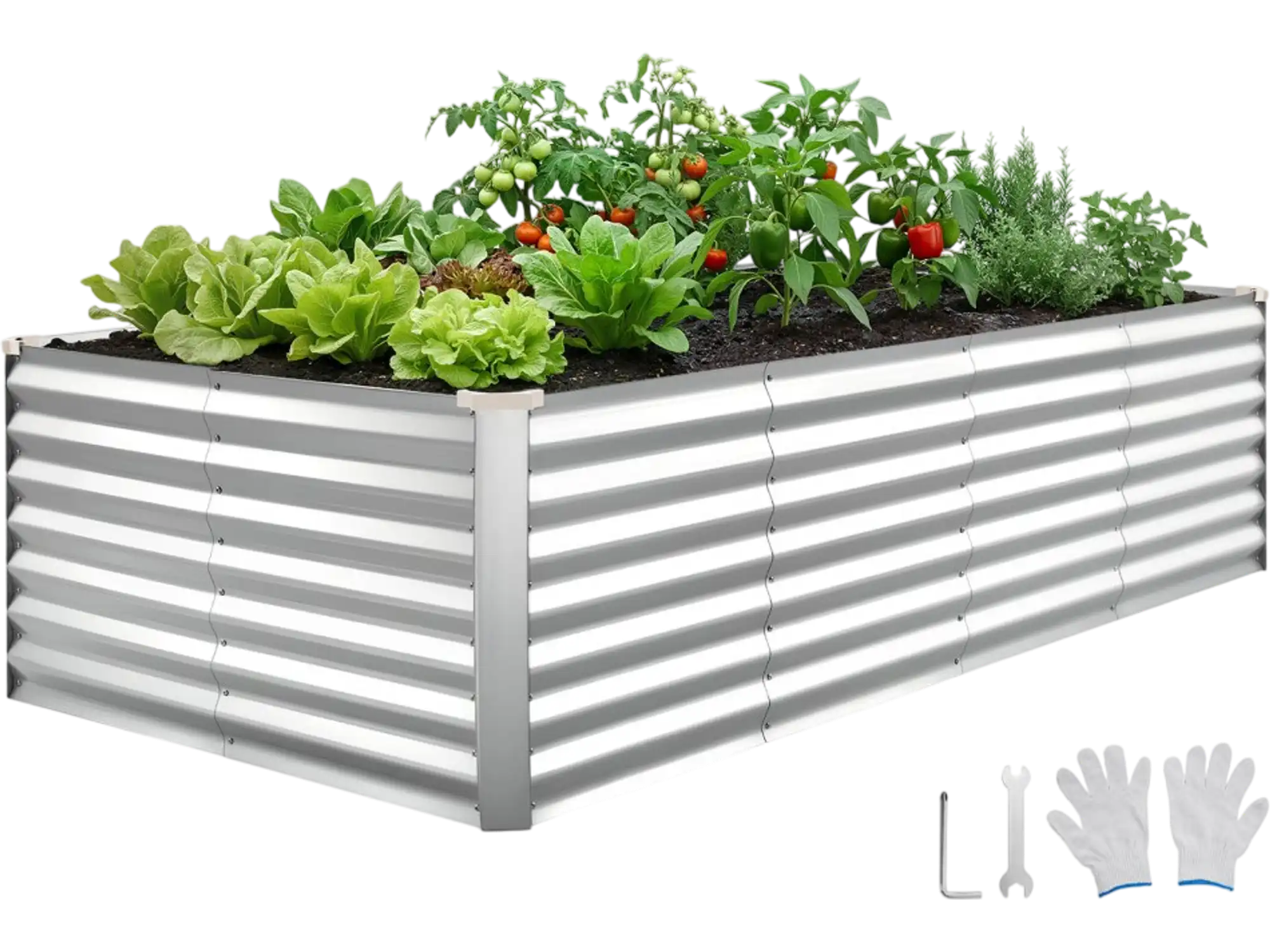 Vevor Raised Garden Bed 8' x 4' x 2' Galvanized Metal Planter Box New