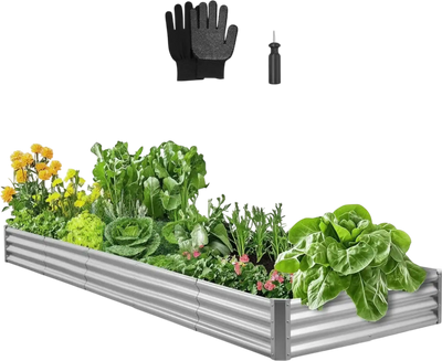 Vevor Raised Garden Bed 12' x 4' x 1' Galvalume Outdoor Planter Box New