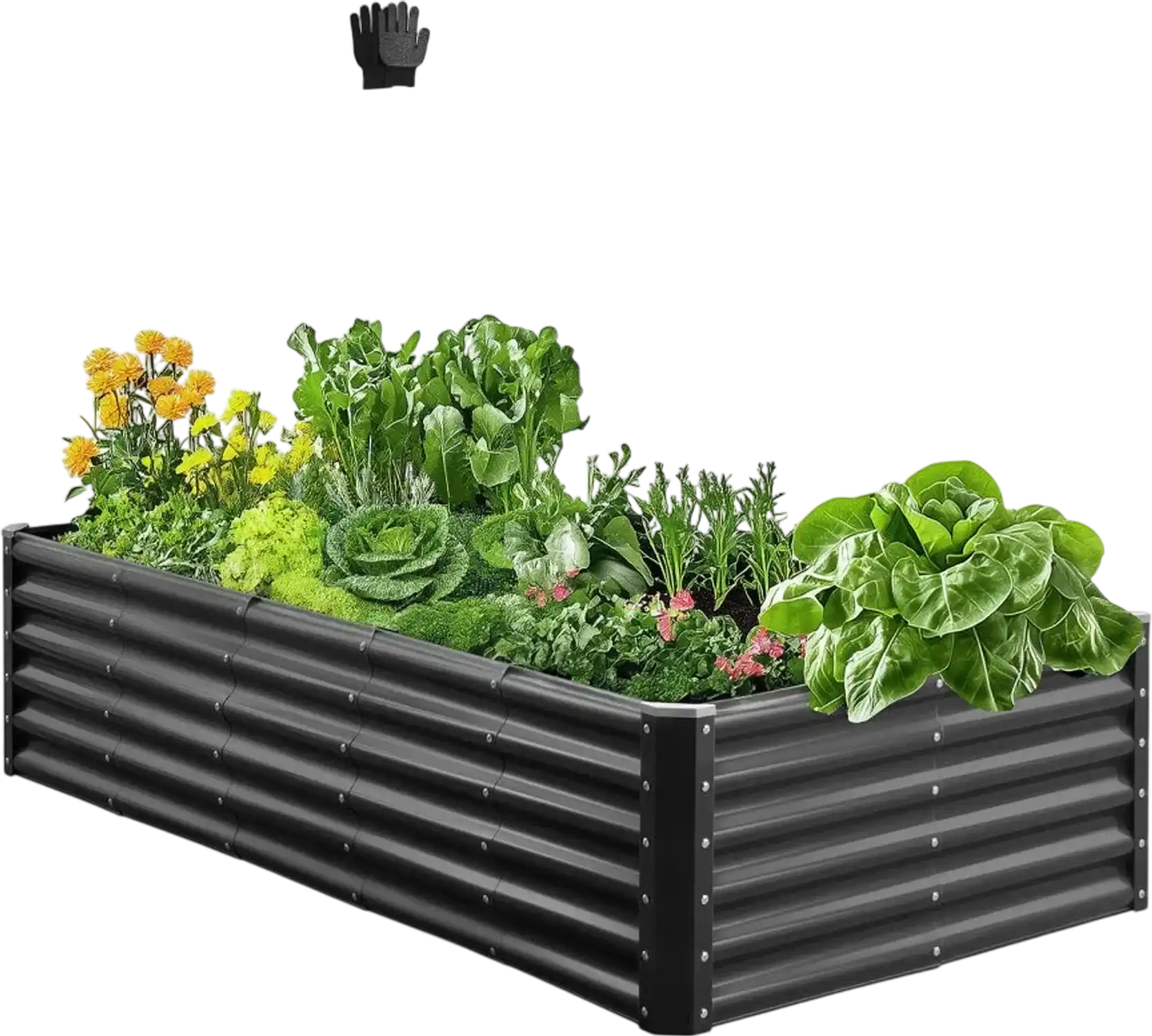 Vevor Raised Garden Bed 6 x 3 x 1.4' Galvanized Metal Planter Box Dark Gray New