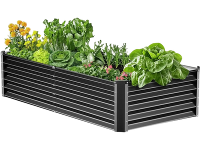 Vevor Raised Garden Bed 6' x 3' x 1.5' Dark Gray Metal Planter Box New