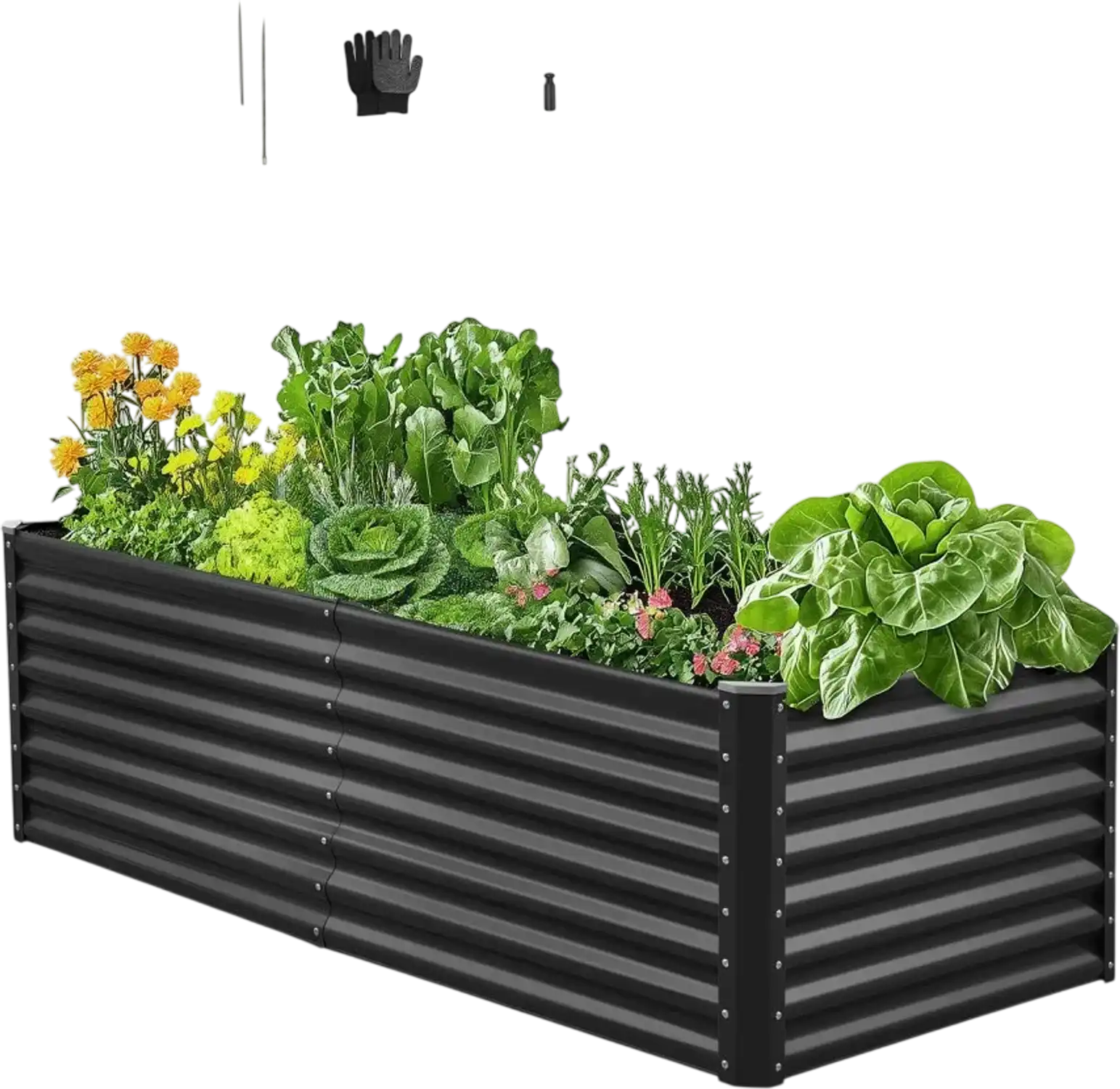 Vevor Raised Garden Bed 6' x 3' x 2' Galvanized Planter Box Dark Gray New