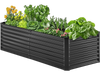 VEVOR Metal Raised Garden Bed, 6 x 3 x 2 ft Outdoor Galvanized Planter Box, with Open Bottom, Large Planter Raised Bed for Gardening Vegetables, Flowers, Herbs, and Succulent Plants, Dark Gray
