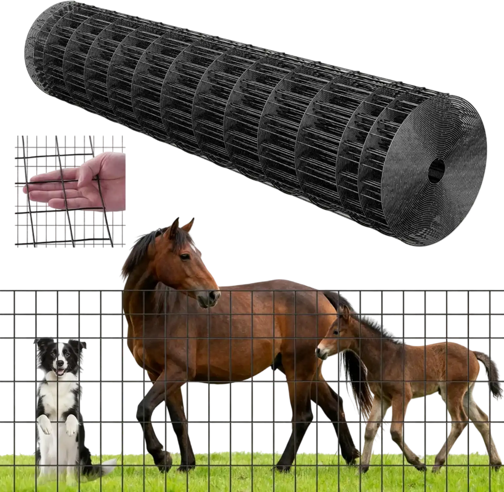 VEVOR Farm Fence,  48 in x 50 ft, 2 x 4 in Mesh 14 Gauge Galvanized Steel Wire Fencing for Cattle, Hog & Sheep , Heavy Duty Vinyl Coated Livestock Fence for Animal Enclosures, Cage Wire, Garden Fences